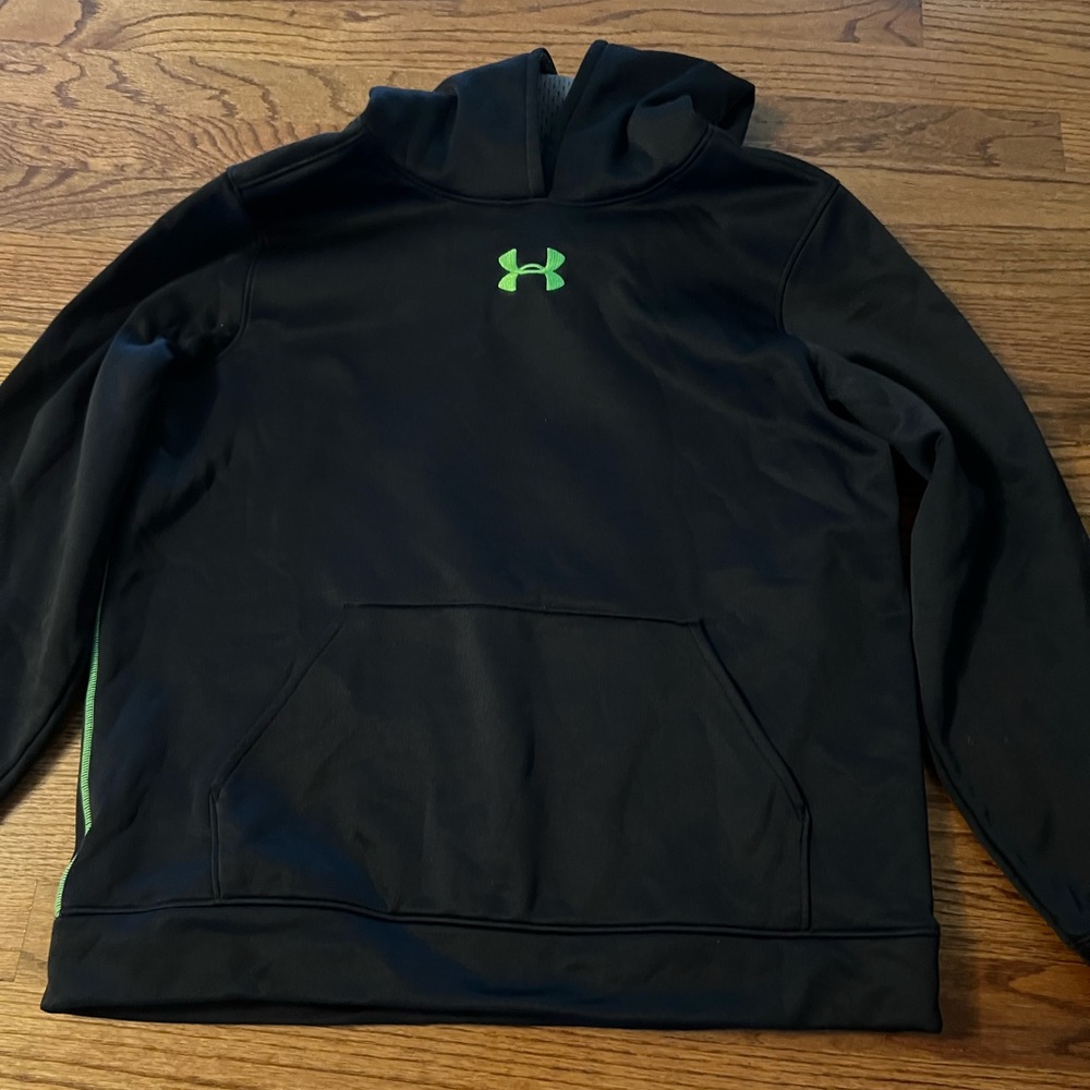 Under Armour black and green hoodie.